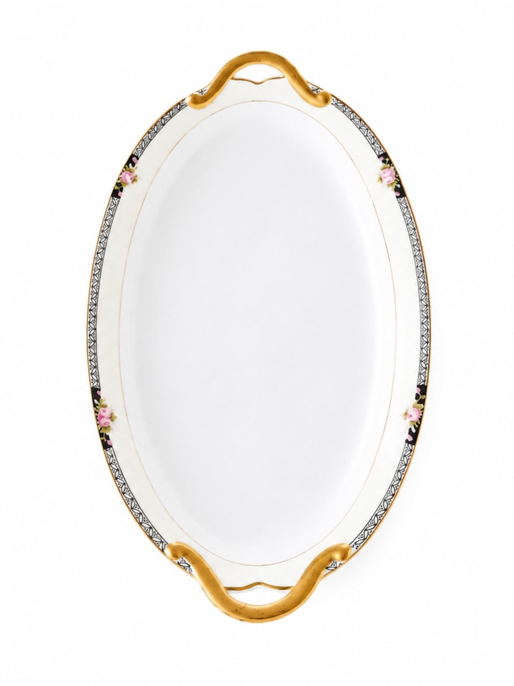 Vintage Noritake White Gold Trim Oval Serving Platter